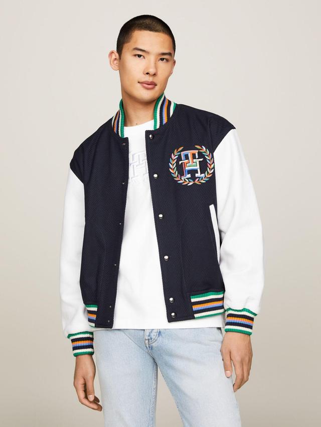 Tommy Hilfiger Men's TH Laurel Mixed Media Varsity Jacket Product Image