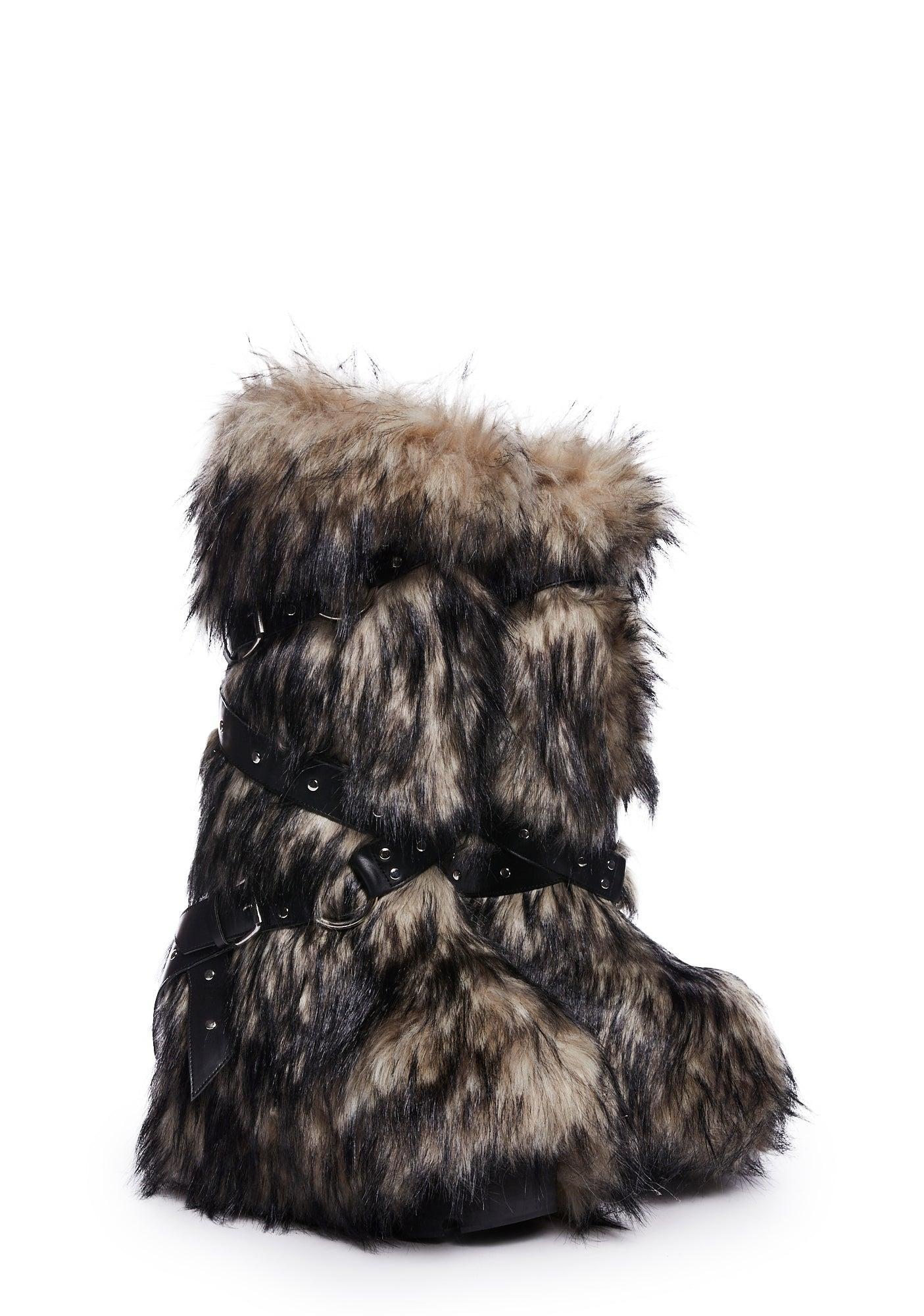 Wild Instincts Faux Fur Boots - Off White Male Product Image