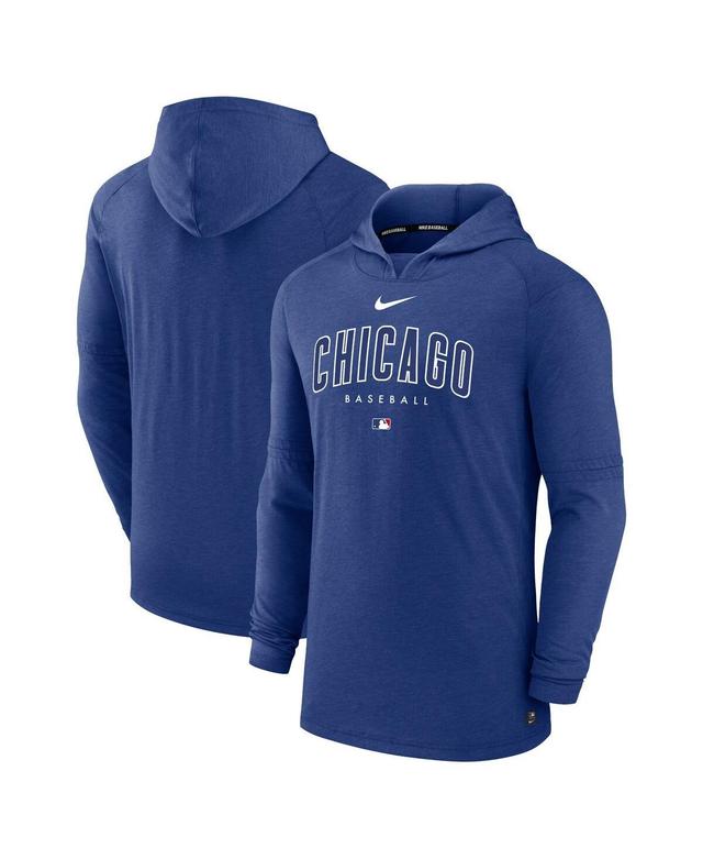 Mens Nike Heather Royal Texas Rangers Authentic Collection Early Work Tri-Blend Performance Pullover Hoodie Product Image