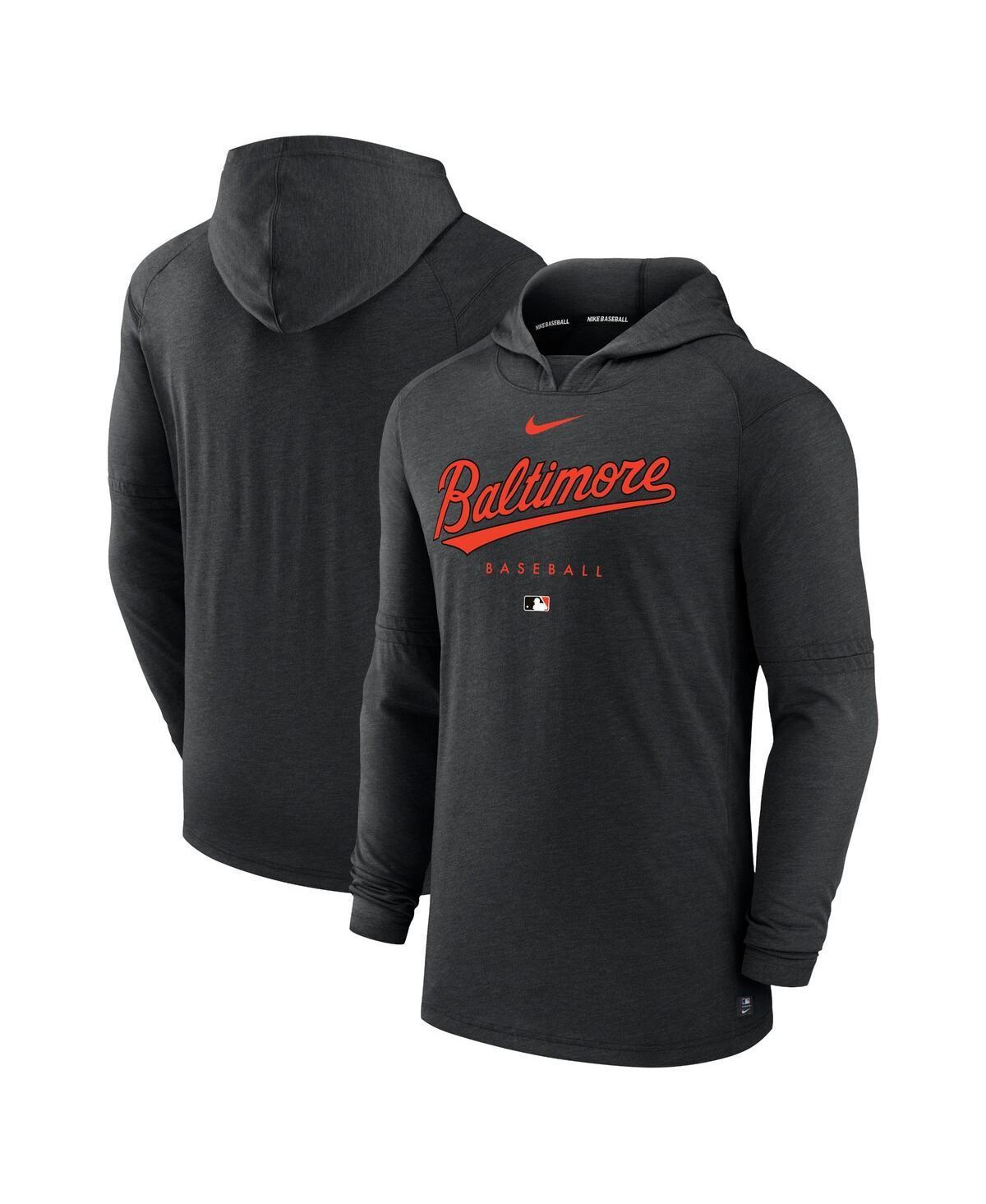 Mens Nike Heather Black Baltimore Orioles Authentic Collection Early Work Tri-Blend Performance Pullover Hoodie Product Image