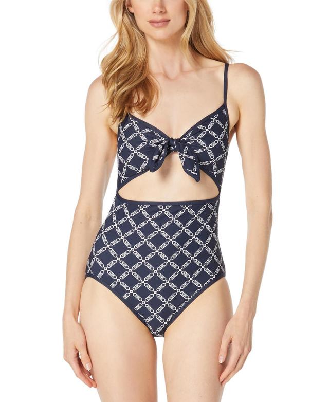 Michael Michael Kors Womens Printed Cut-Out One-Piece Swimsuit Product Image