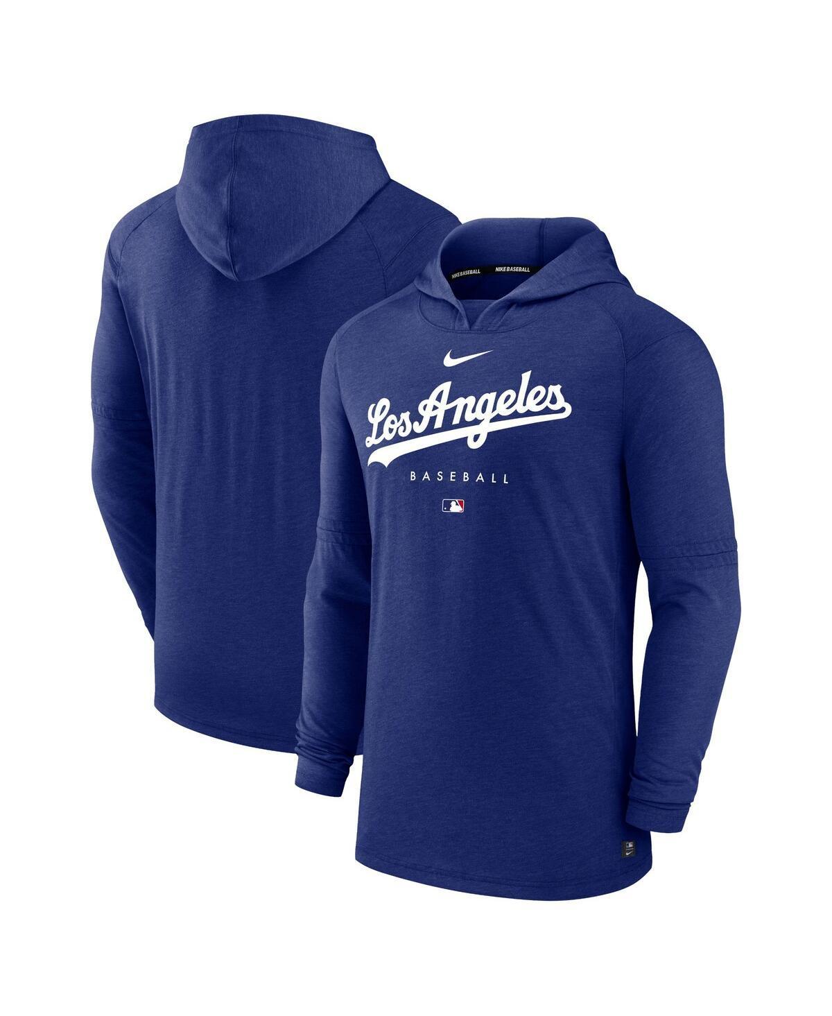 Mens Nike Heather Royal Los Angeles Dodgers Authentic Collection Early Work Tri-Blend Performance Pullover Hoodie Product Image