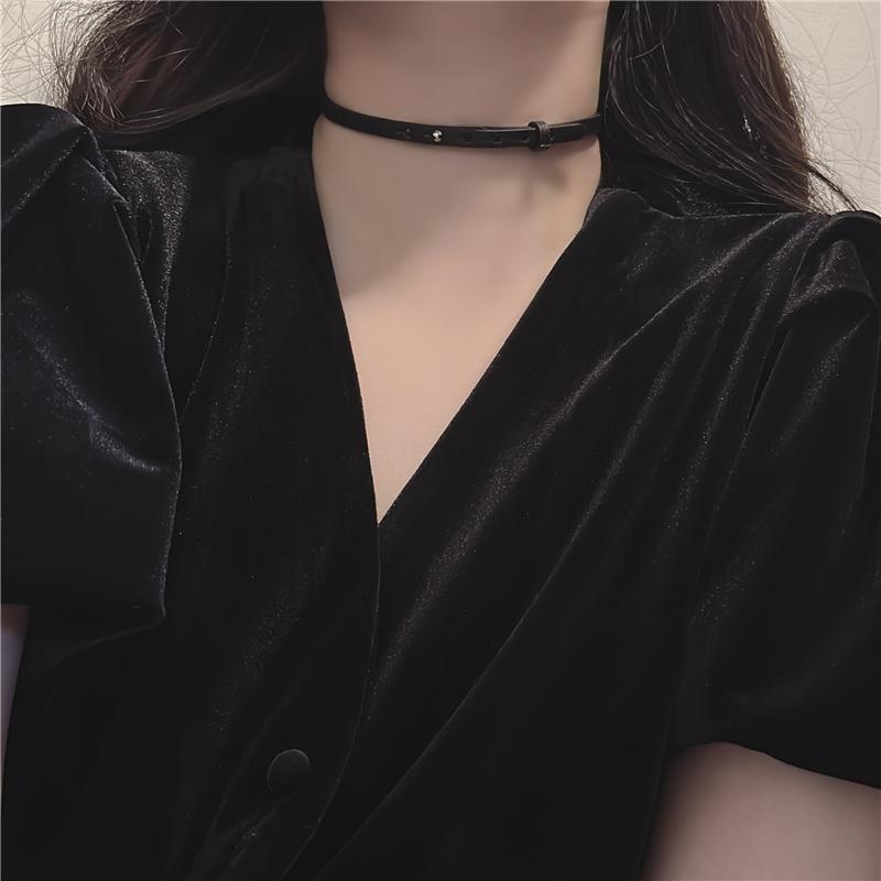 Faux Leather Buckle Choker Product Image