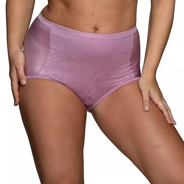 Womens Vanity Fair Smoothing Comfort Lace Brief Panty 13262 Purple Bouquet Product Image