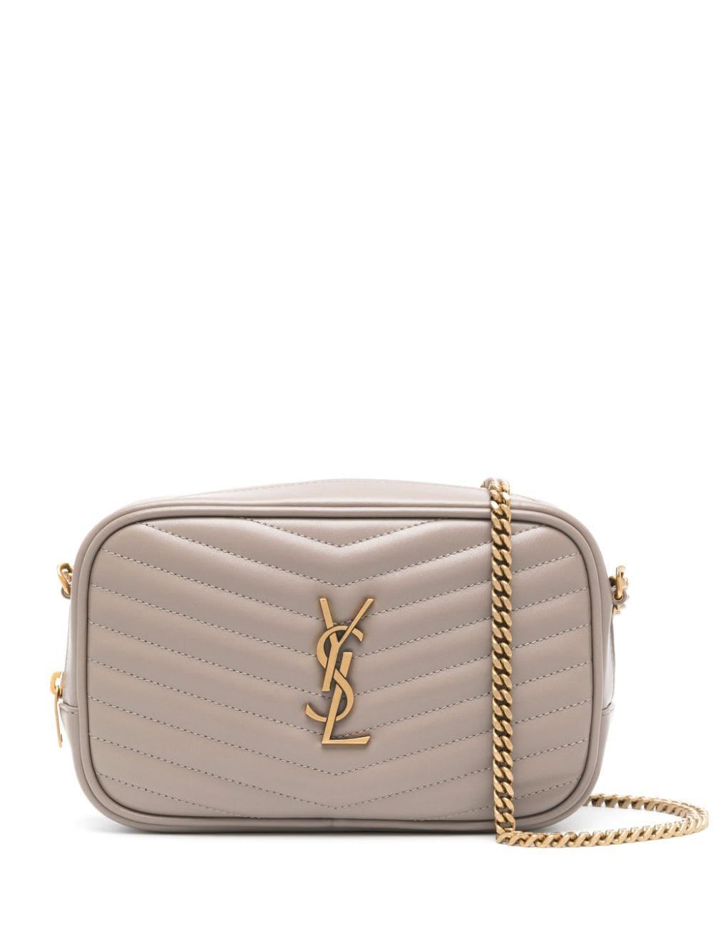 SAINT LAURENT Mini Lou Leather Crossbody Bag In Grau Product Image