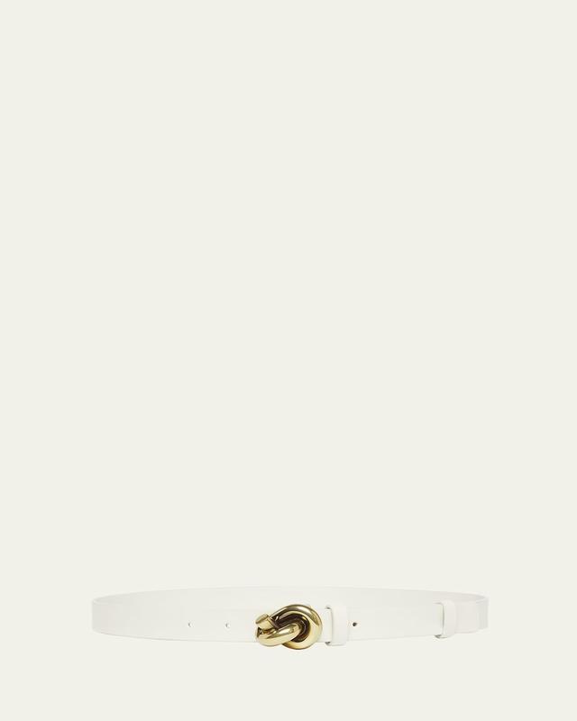 Brass Knot Skinny Leather Belt Product Image