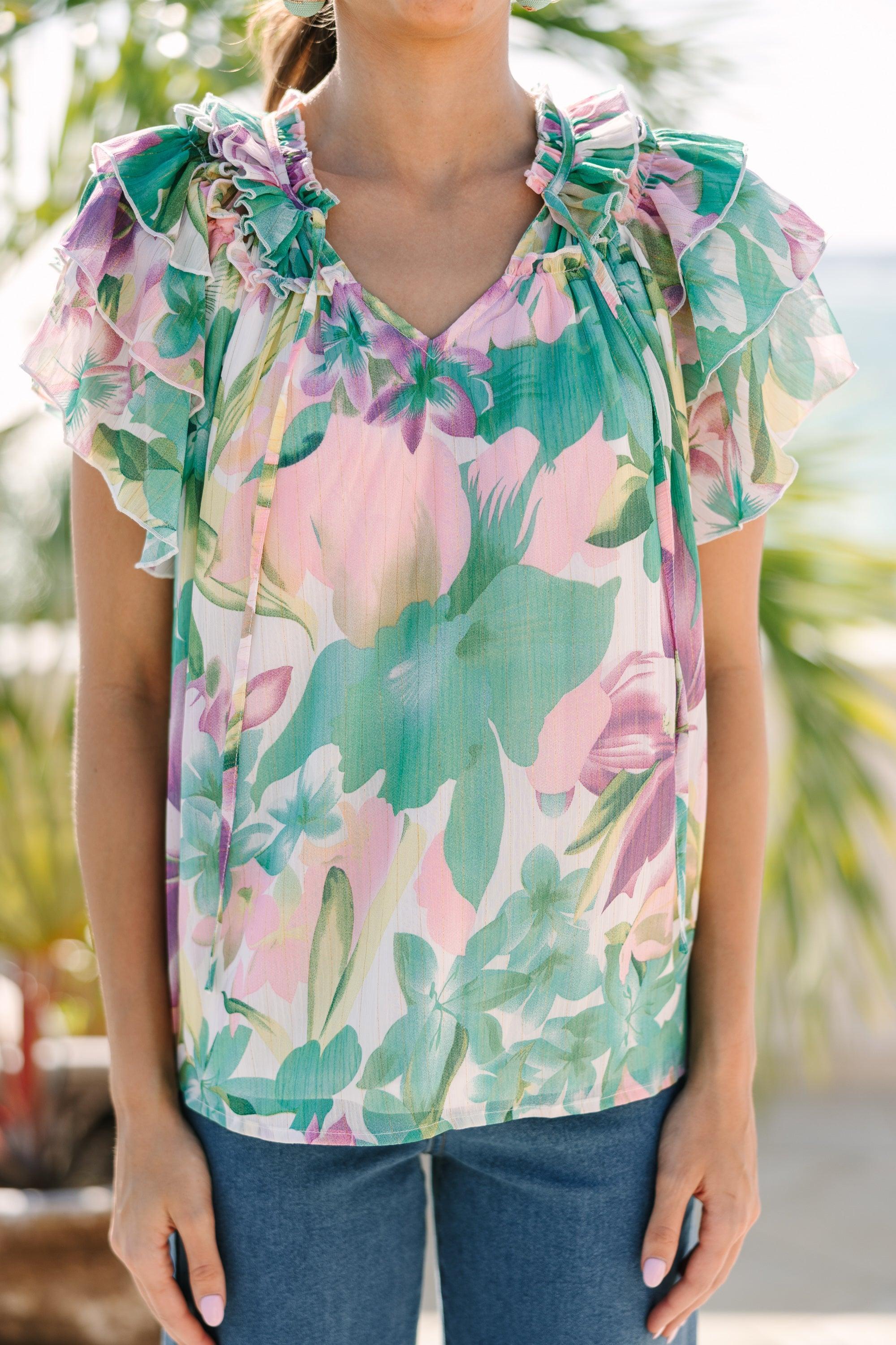 Be There Green Floral Blouse Female Product Image