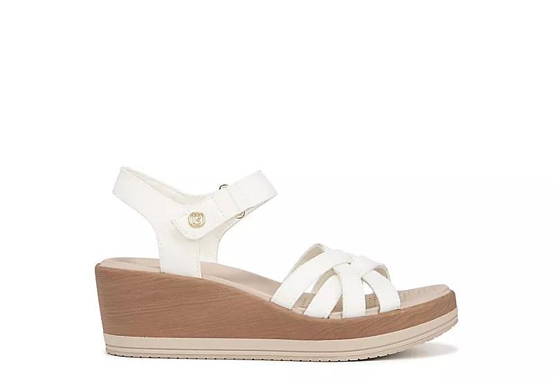 Bzees Rhythm Womens Strappy Wedge Sandals White Product Image