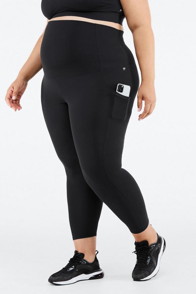 Fabletics High-Waisted PureLuxe Maternity 7/8 Legging Womens black plus Size 3X Product Image