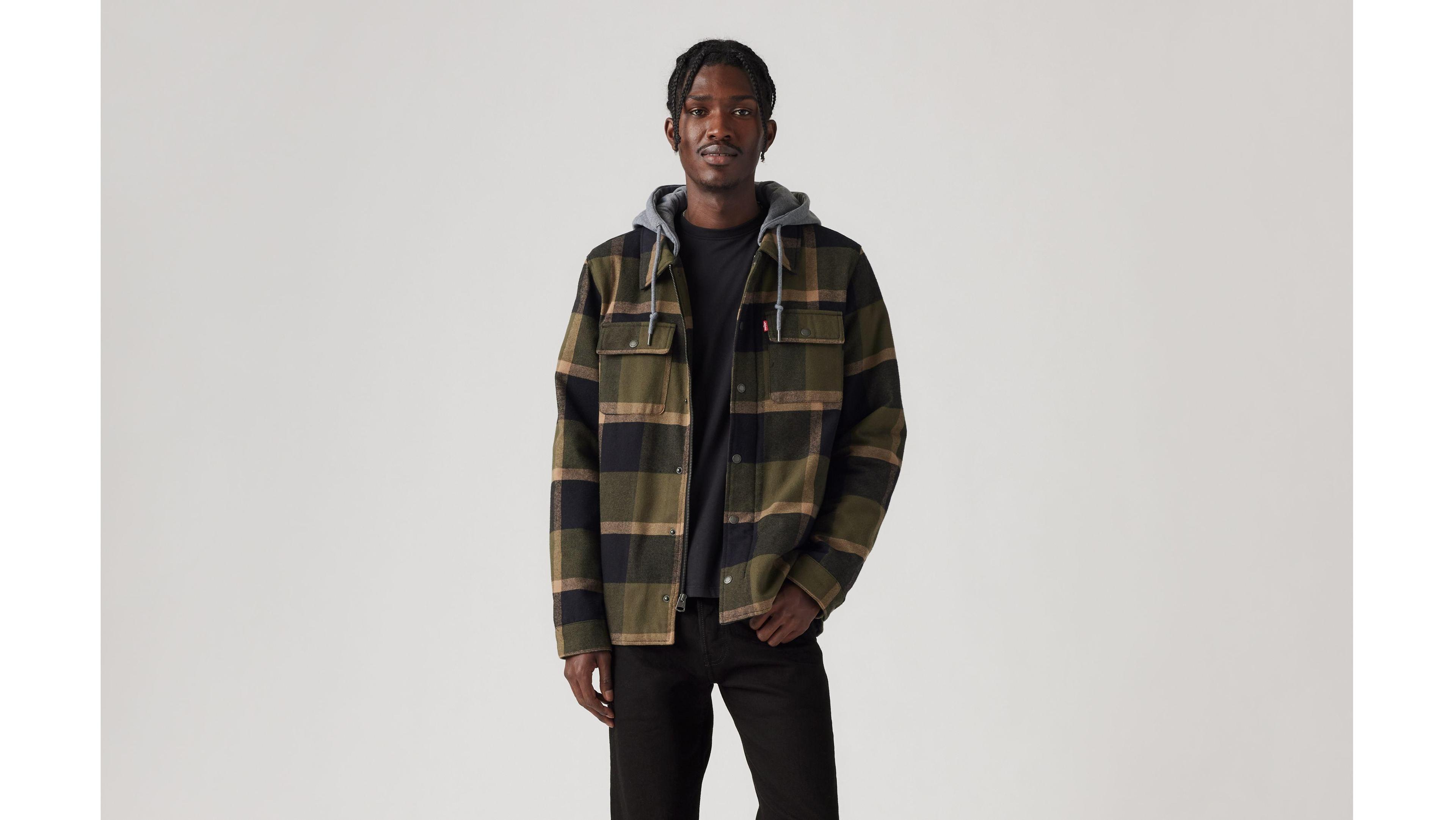 Cotton Plaid Sherpa Lined Shacket Product Image