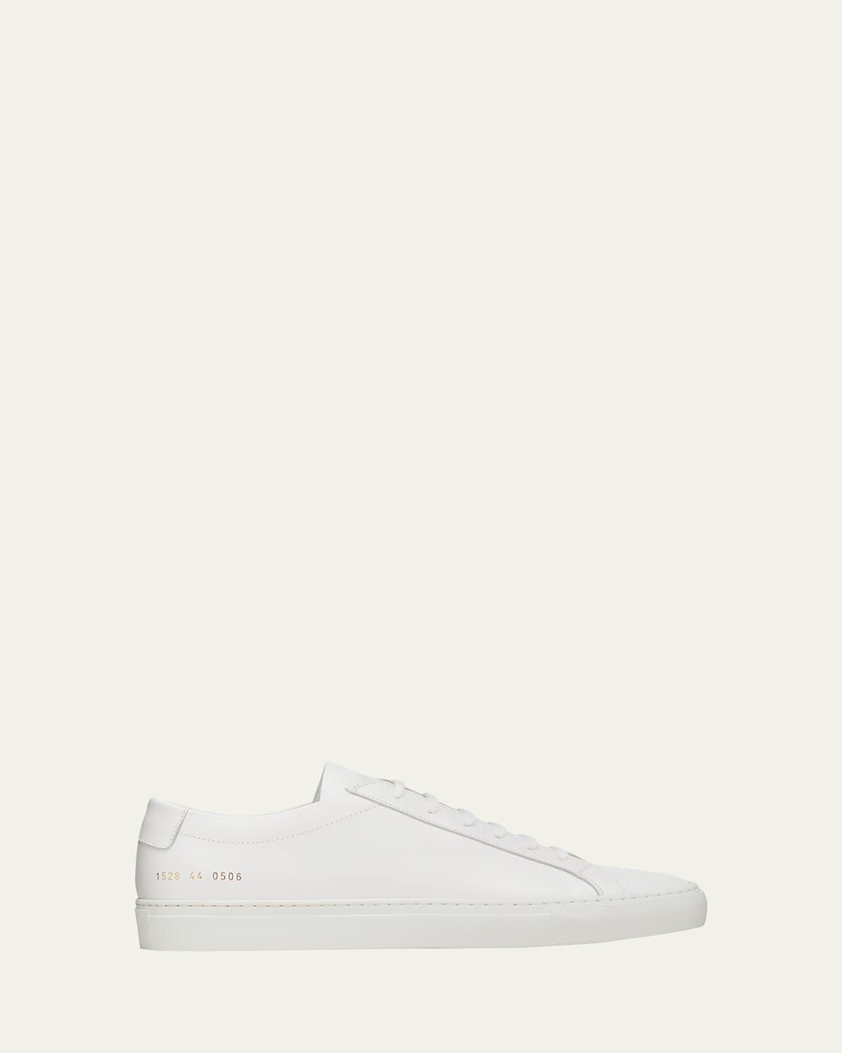 Mens Achilles Leather Low-Top Sneakers, White Product Image