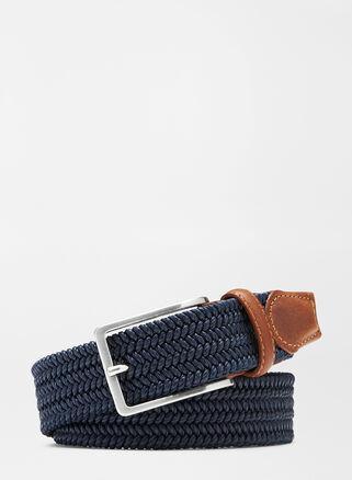 Peter Millar Mens Waxed Braided Belt | Color: Navy | Size: 32 Product Image