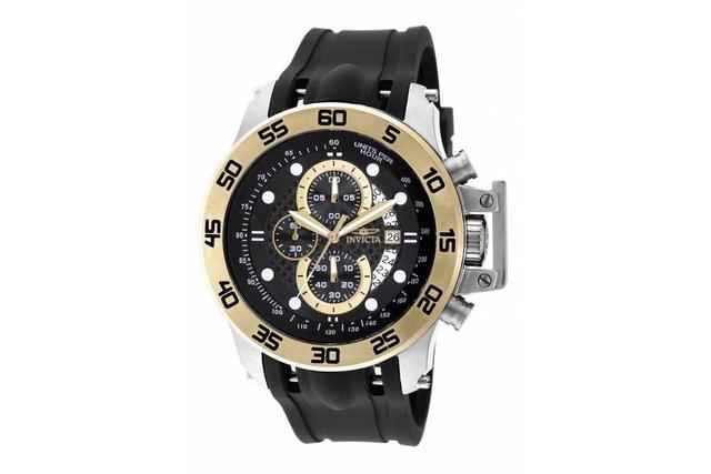 Invicta Mens I-Force Quartz Multifunction Black Dial Polyurethane Watch Product Image