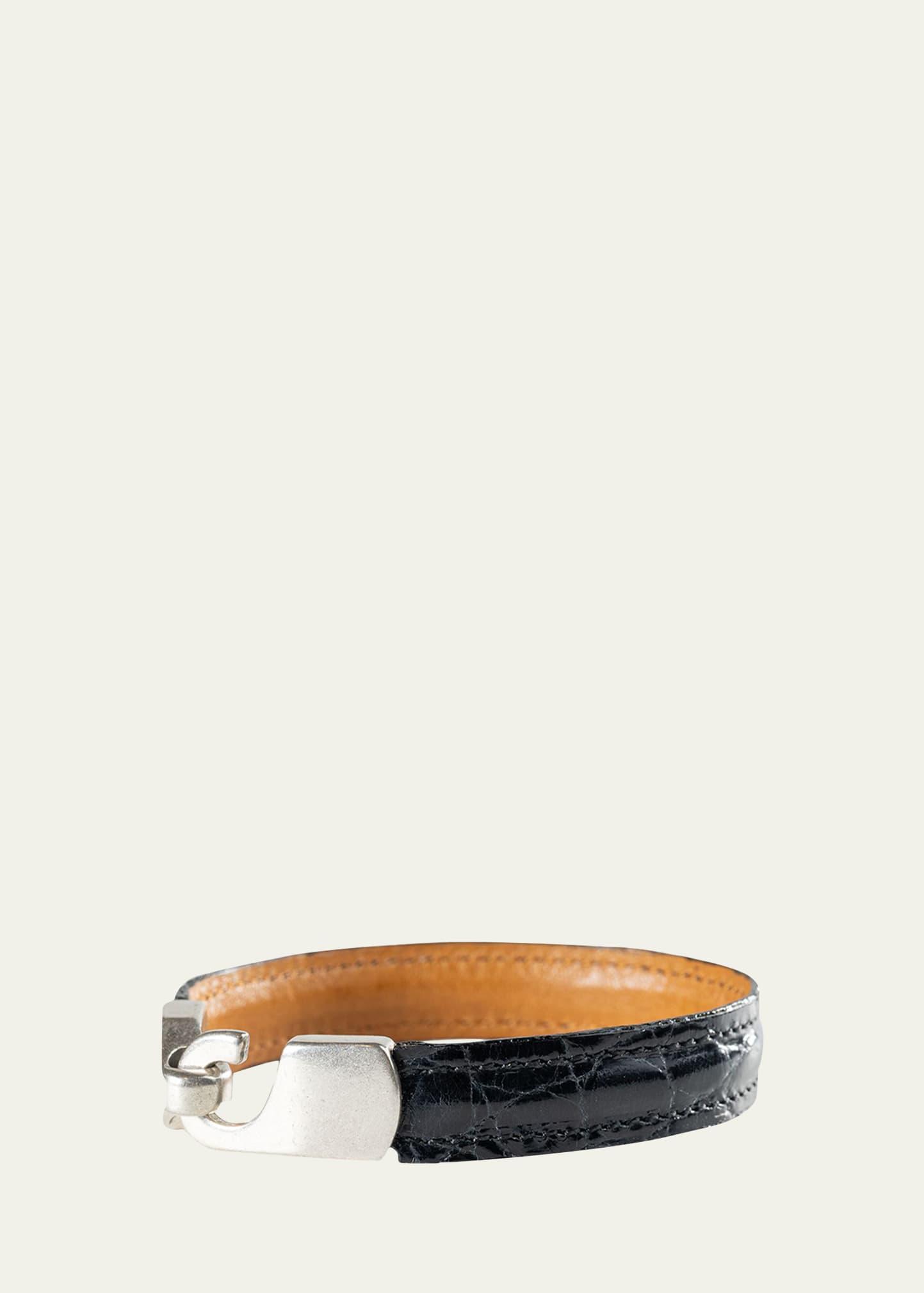 Mens Alligator Leather Bracelet Product Image