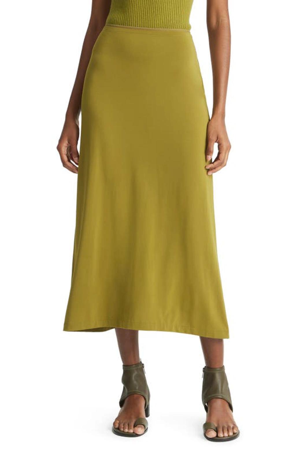 VINCE Pull-on Midi Skirt In Green product image