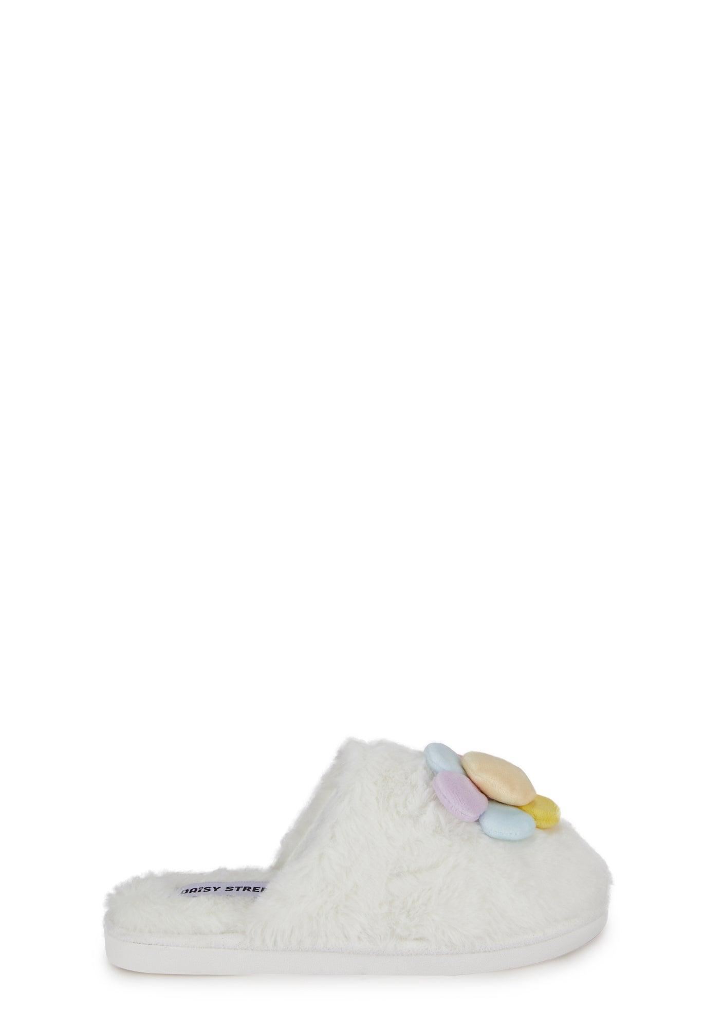 Daisy Street Daisy Faux Fur Slippers- Multi Product Image