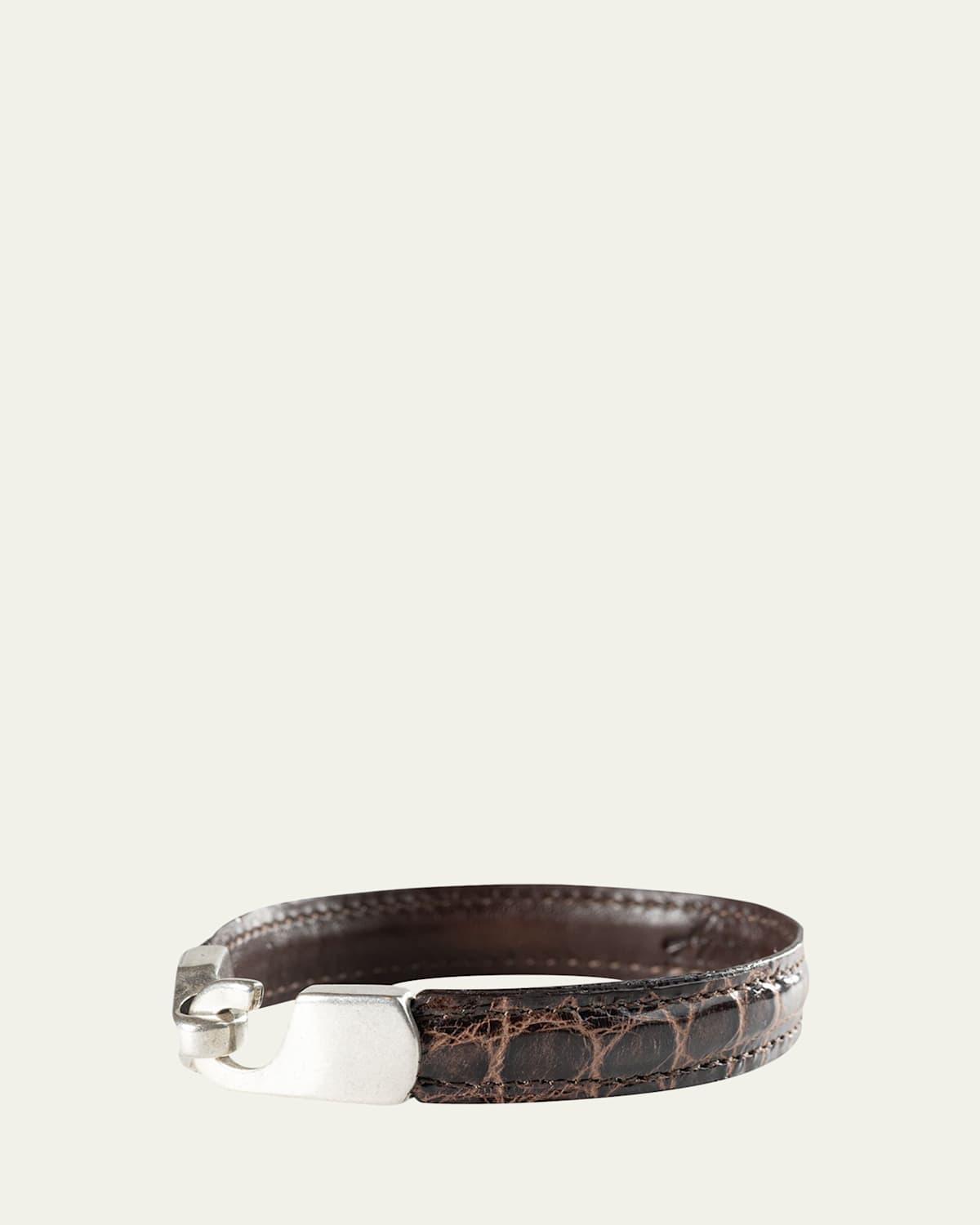 Mens Alligator Leather Bracelet Product Image