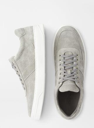 Peter Millar Mens Vantage Suede Sneaker | Color: Pearl Grey | Size: 12 Product Image