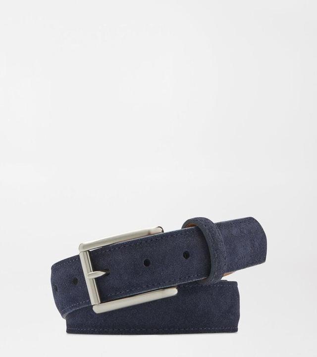 Peter Millar Mens Excursionist Suede Belt | Color: Dark Navy | Size: 32 Product Image