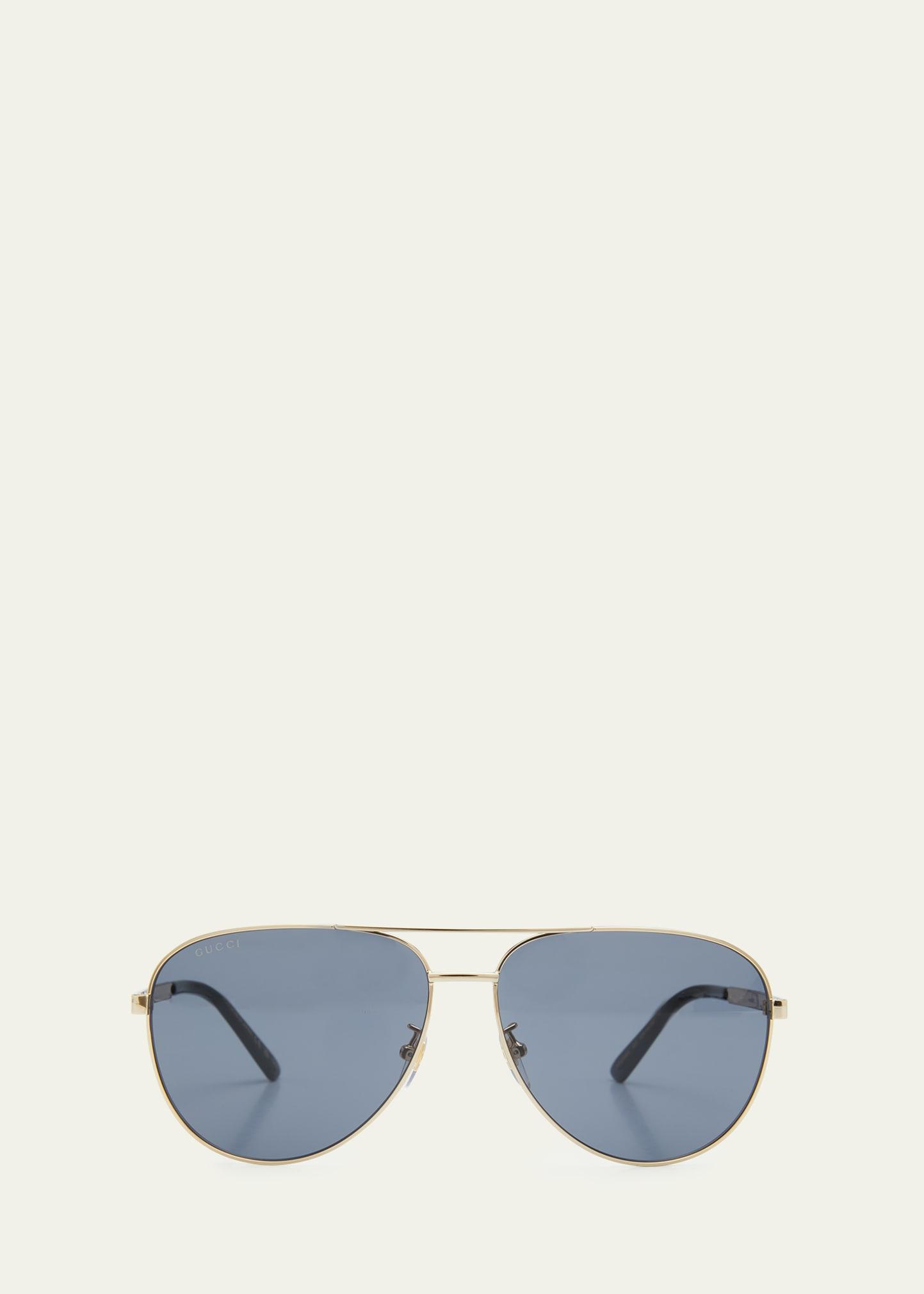 Mens Vintage Web 63MM Pilot Metal Sunglasses Product Image