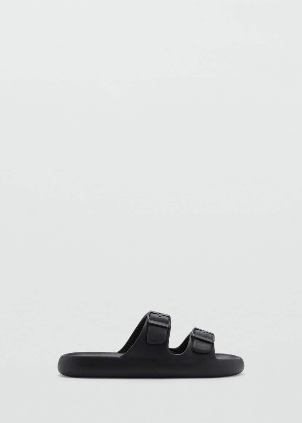 MANGO MAN - Double-buckle rubber sandals blackMen Product Image