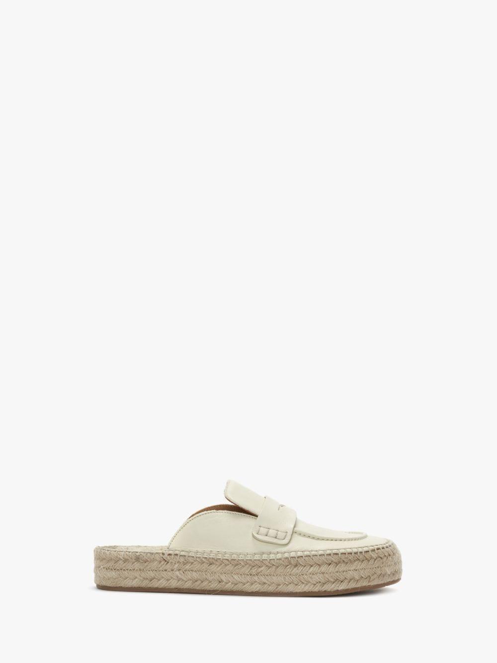 LEATHER ESPADRILLE LOAFER MULES in neutrals | JW Anderson US  Product Image