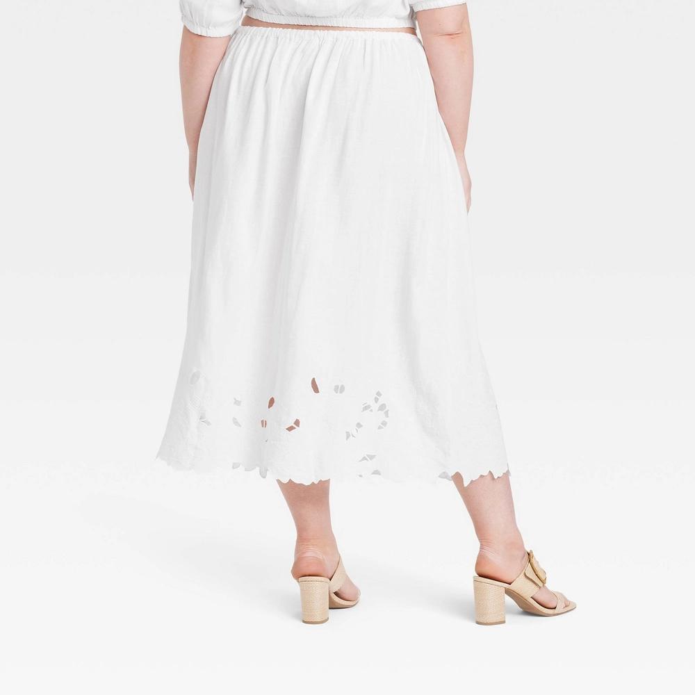 Womens Openwork A-Line Maxi Skirt - Universal Thread White 4X Product Image