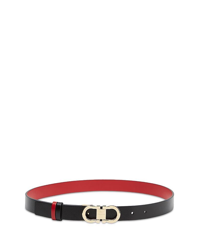 Ferragamo Womens Double Gancini Reversible Leather Belt Product Image