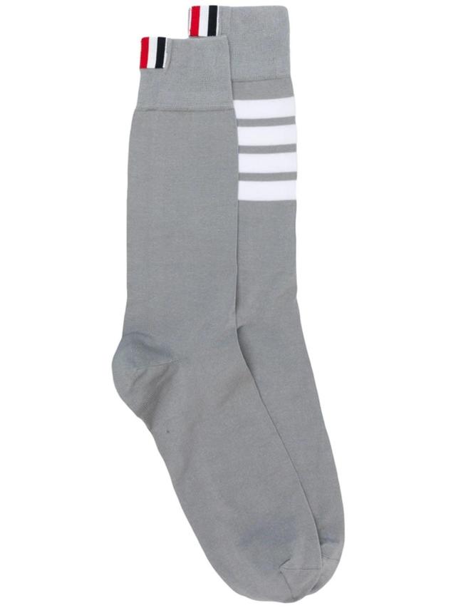 4-bar Mid-calf Socks In Grey Product Image