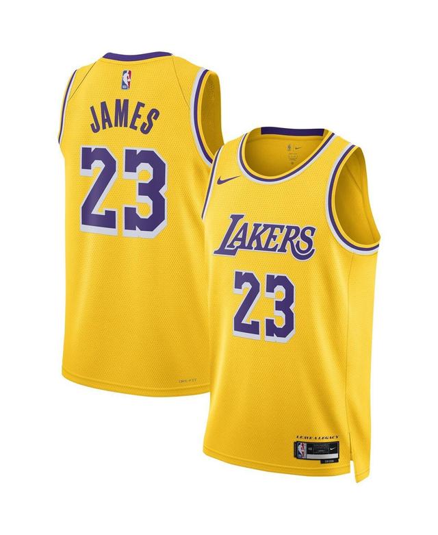 Mens and Womens Nike LeBron James Los Angeles Lakers Swingman Jersey - Gold Product Image