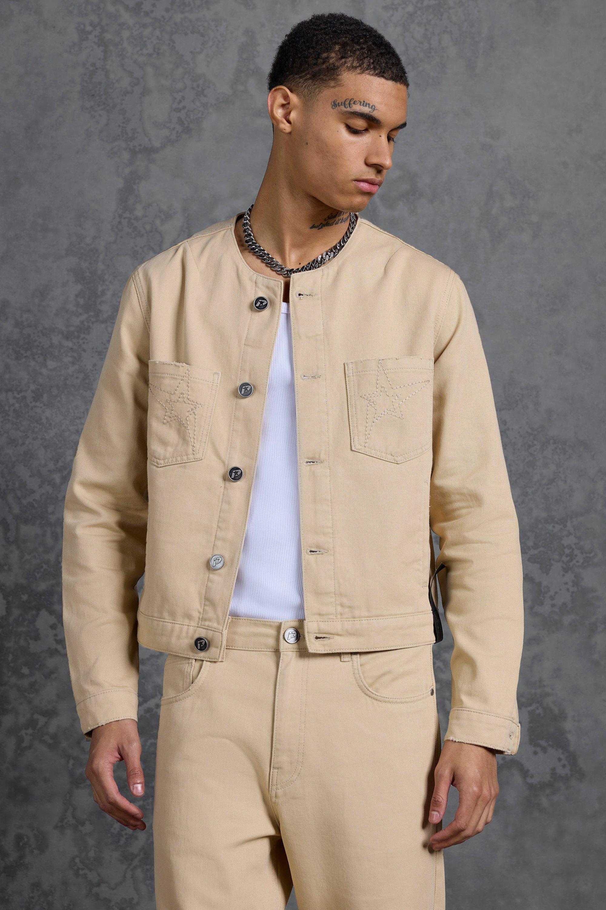 P-Star Regular Fit Boxy Pocket Detail Jean Jacket | boohooMAN USA Product Image