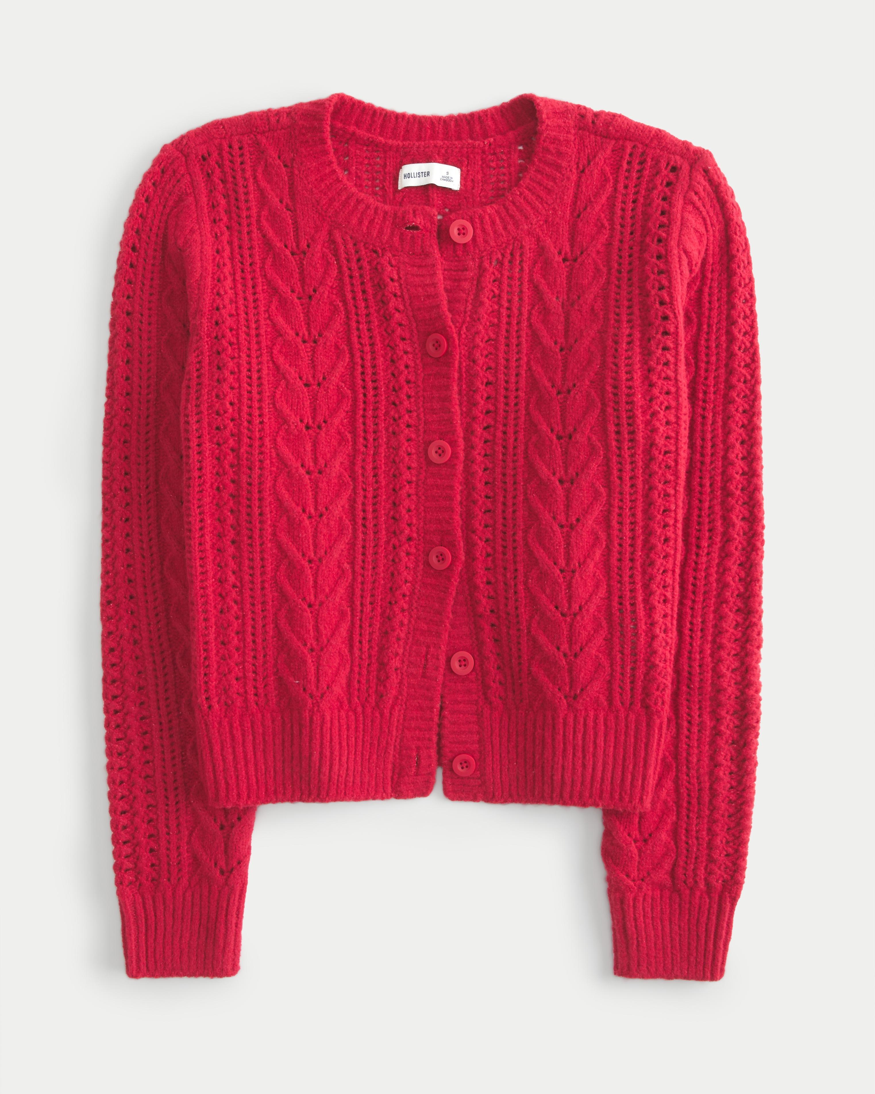 Hollister Comfy Cloud Cable-Knit Cardigan Product Image