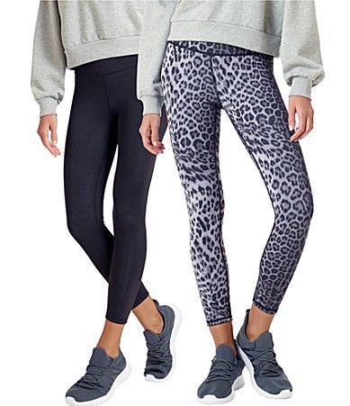 HUE Reversible Mid Rise Leopard Skimmer Leggings Product Image