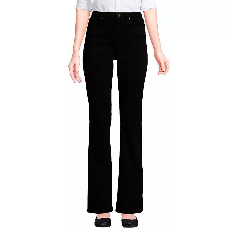 Lands End Womens High Rise Bootcut Black Denim Jeans Product Image