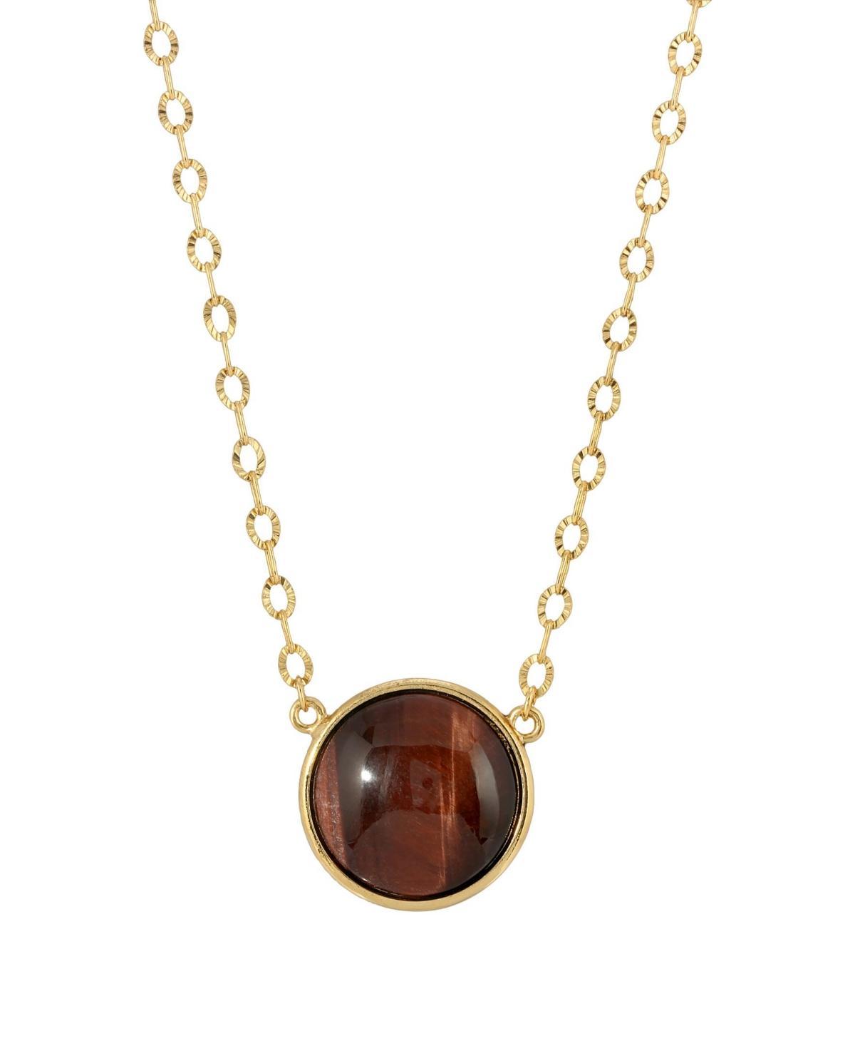 1928 Gold Tone Simulated Tiger Eye Necklace, Womens, Brown Product Image