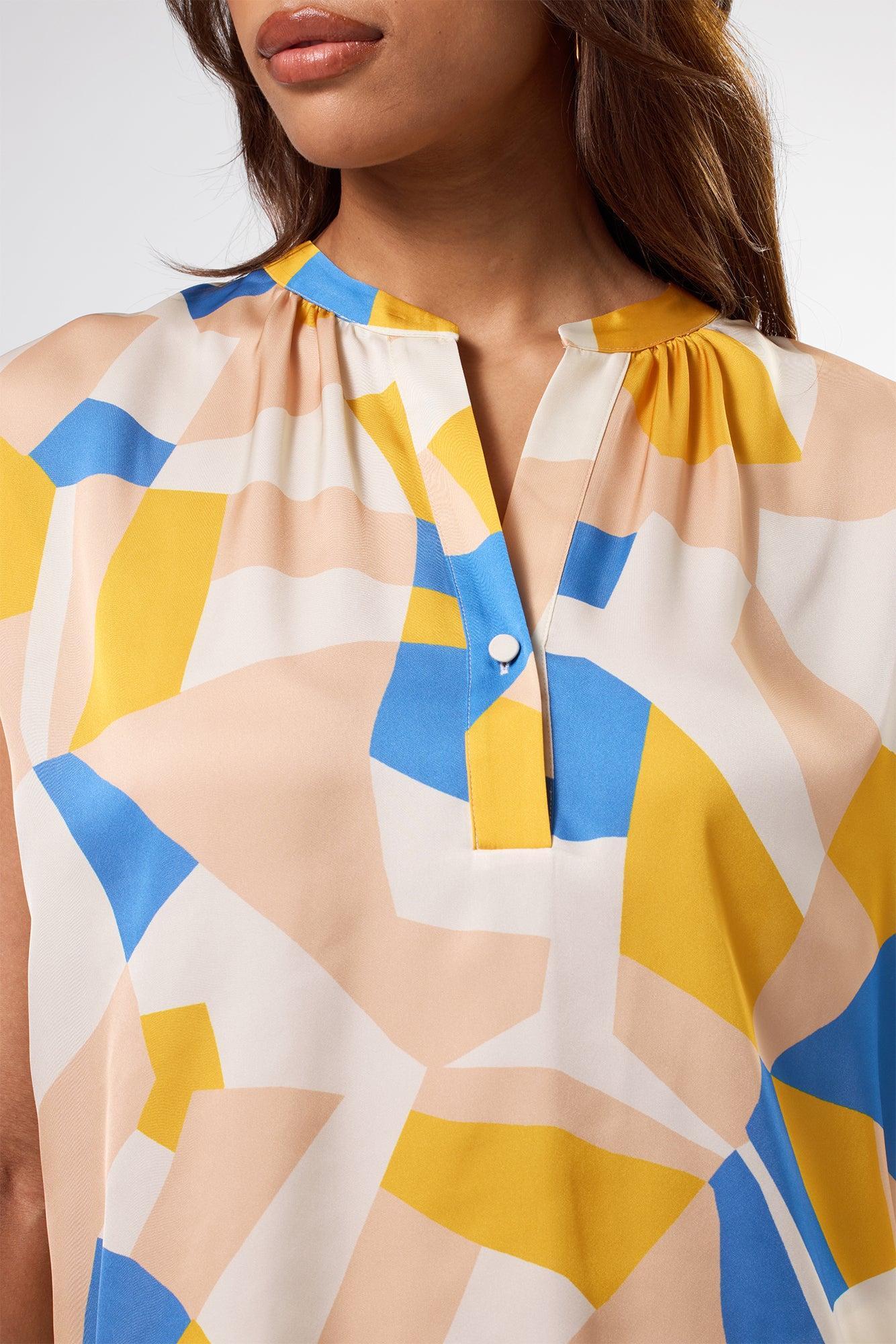 Renata Recycled Sateen Blouse - Sonia Indigo Blue Multi Product Image