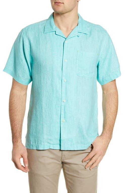 Tommy Bahama Sea Glass Short Sleeve Button-Up Linen Camp Shirt Product Image