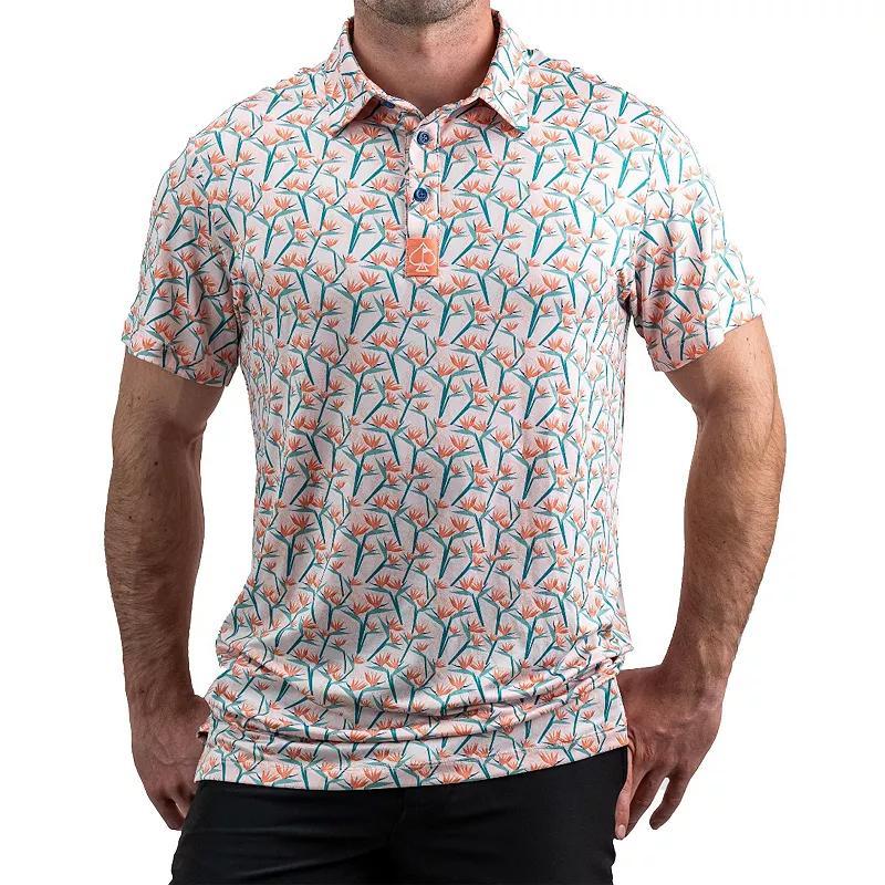 Pins and Aces Mens Golf Polo Atomic Orange Product Image