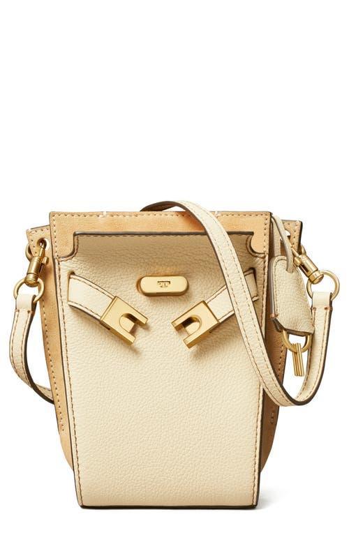 Tory Burch Lee Radziwill Petite Pebble Leather Bucket Bag Product Image