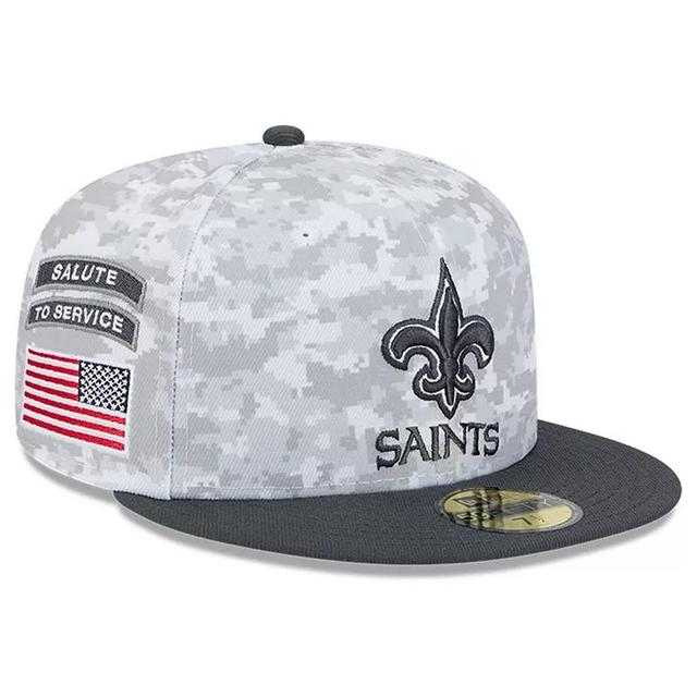 Mens New Era Arctic Camo/Graphite New Orleans Saints 2024 Salute To Service 59FIFTY Fitted Hat Product Image