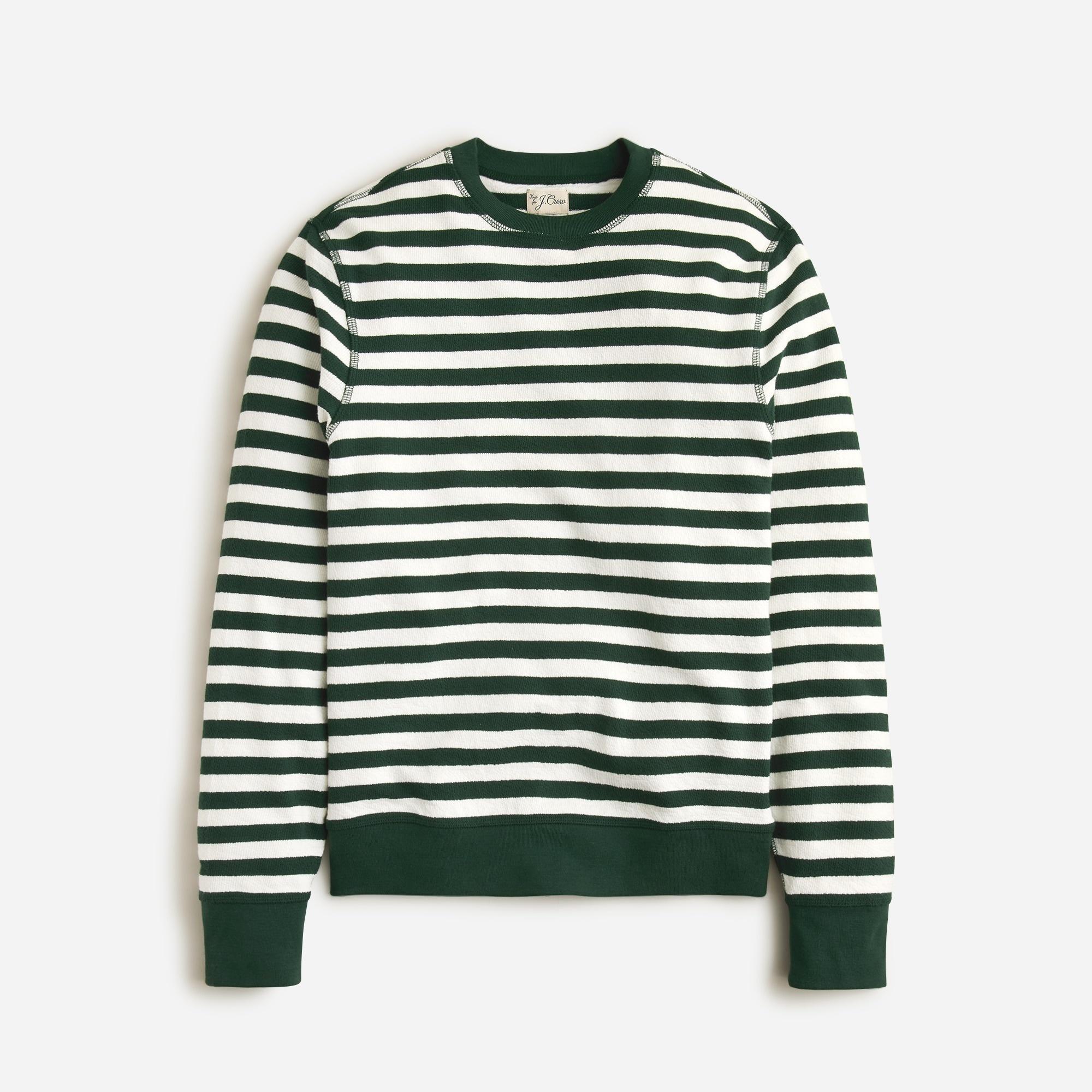 Long-sleeve textured sweater-tee in stripe Product Image