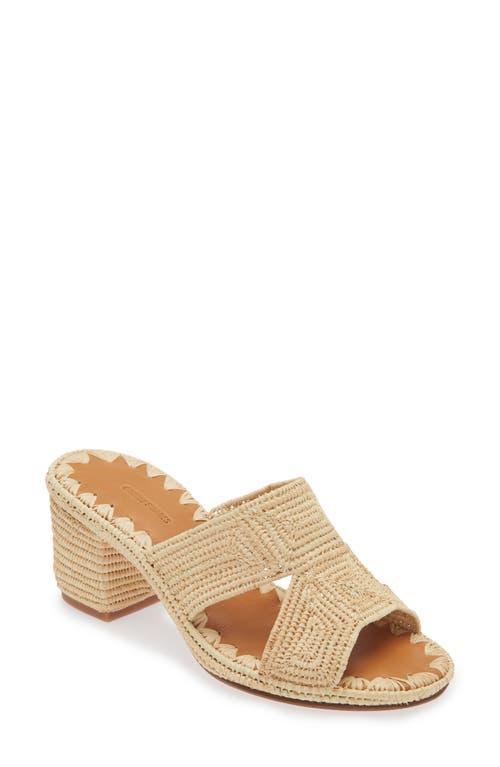 Carrie Forbes Womens Cara Woven Block Heel Slide Sandals Product Image