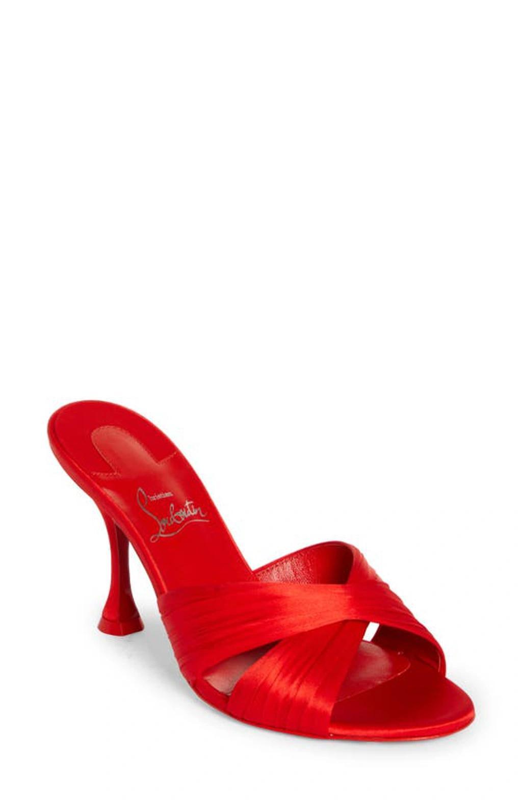 Nicol Is Back Crisscross Mule Sandals In Red Product Image