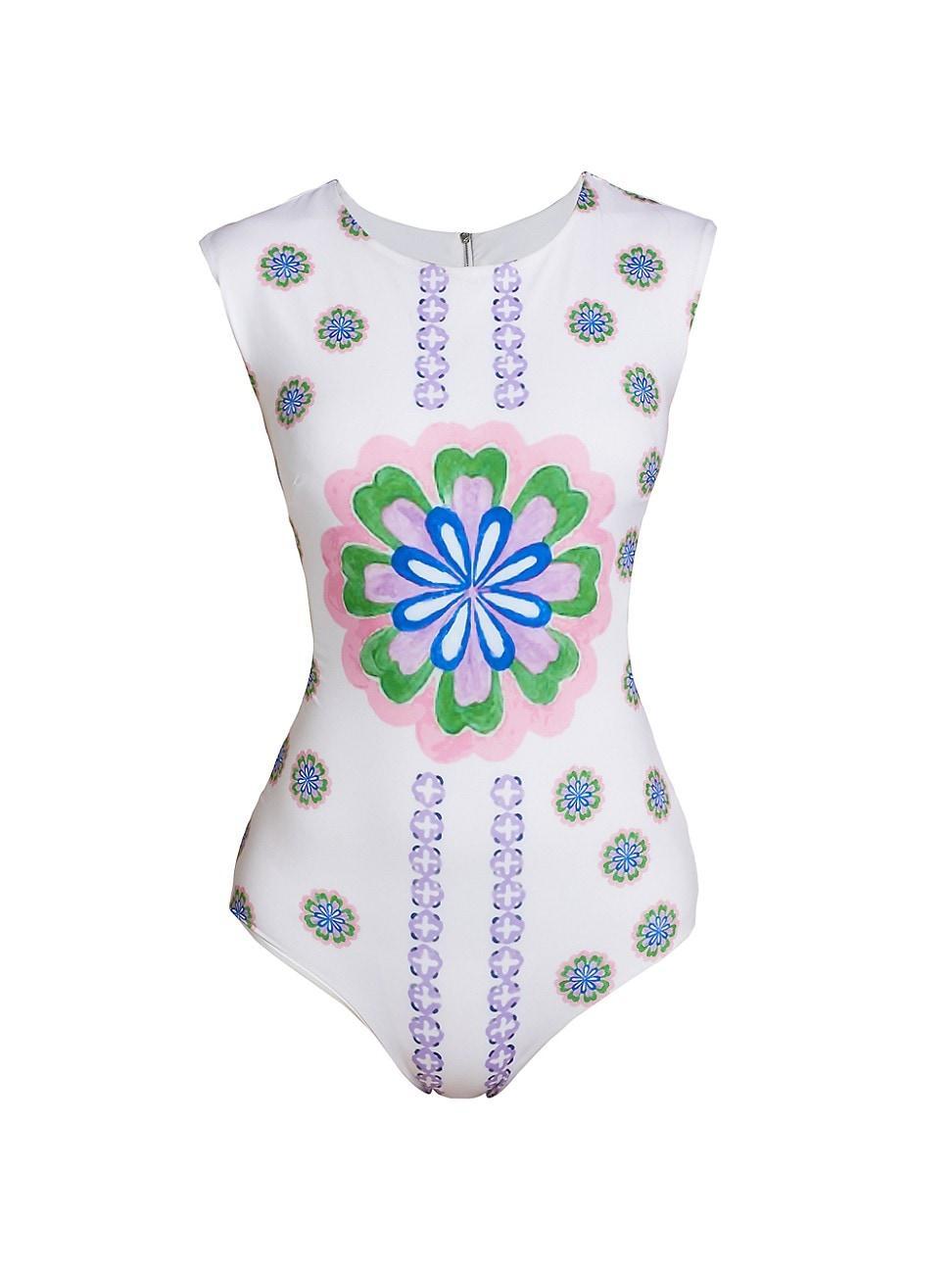 Womens Bella Floral Cut-Out One-Piece Swimsuit Product Image