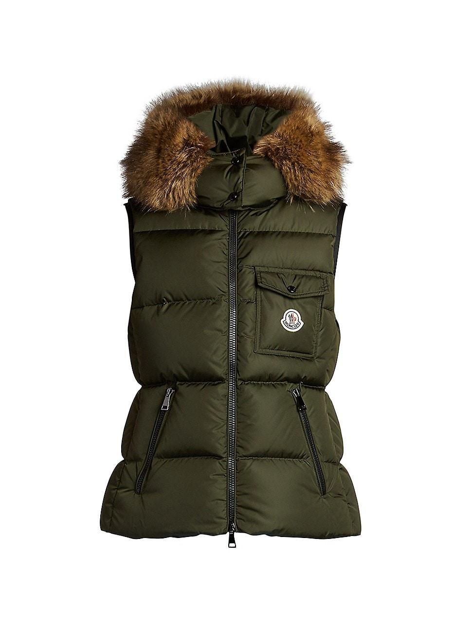 Womens Bairon Faux-Fur-Trim Vest Product Image