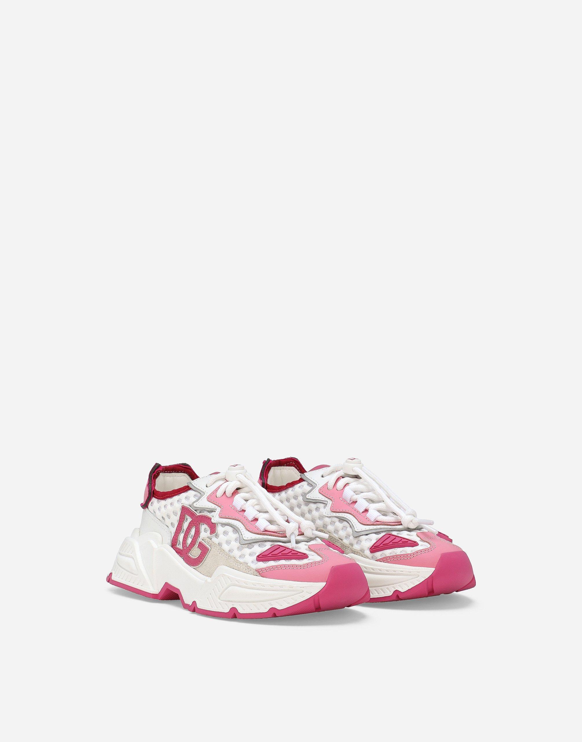 DOLCE & GABBANA Mixed-materials Daymaster Sneakers In Pink Product Image