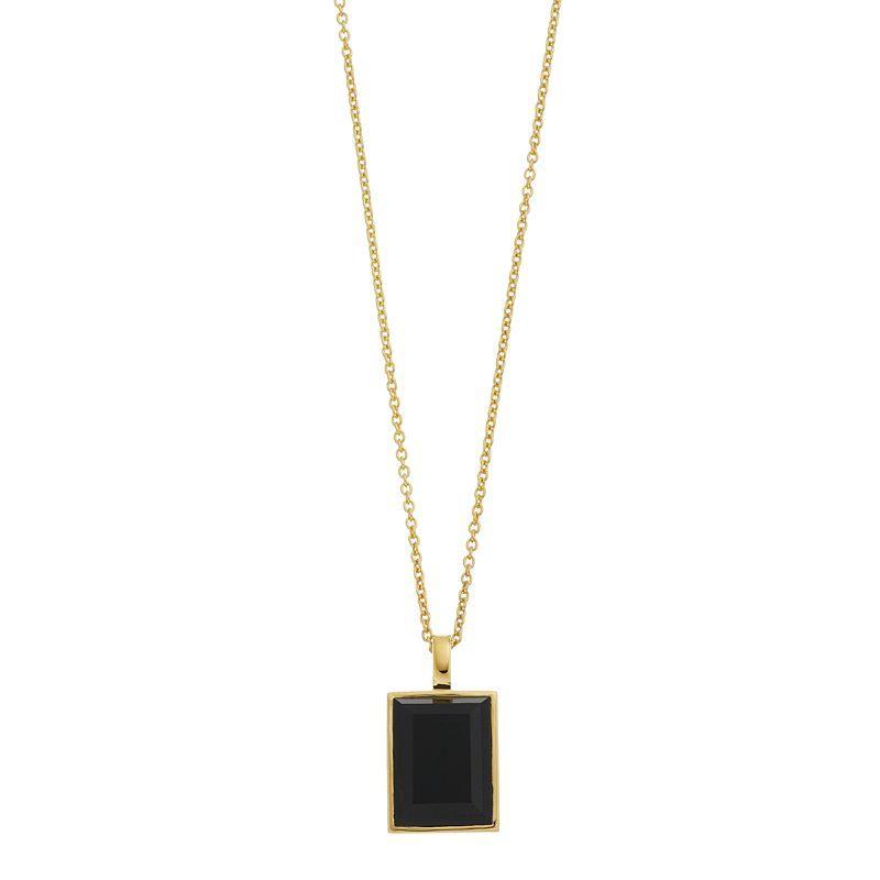 SIRI USA by TJM Octagon Cut Black Onyx Pendant Necklace, Womens Product Image