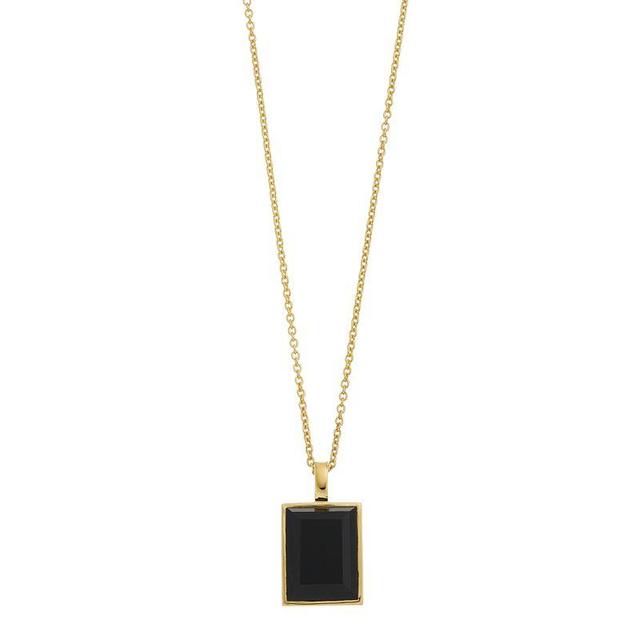 SIRI USA by TJM Octagon Cut Black Onyx Pendant Necklace, Womens Product Image