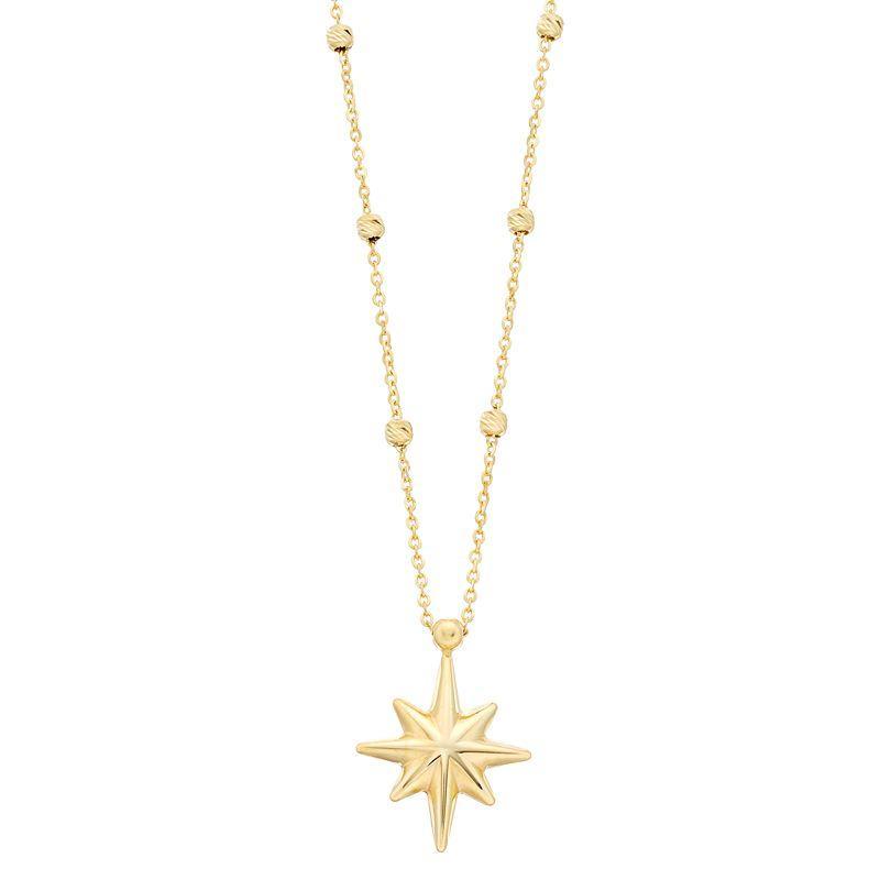 14k Gold Star Necklace, Womens Product Image