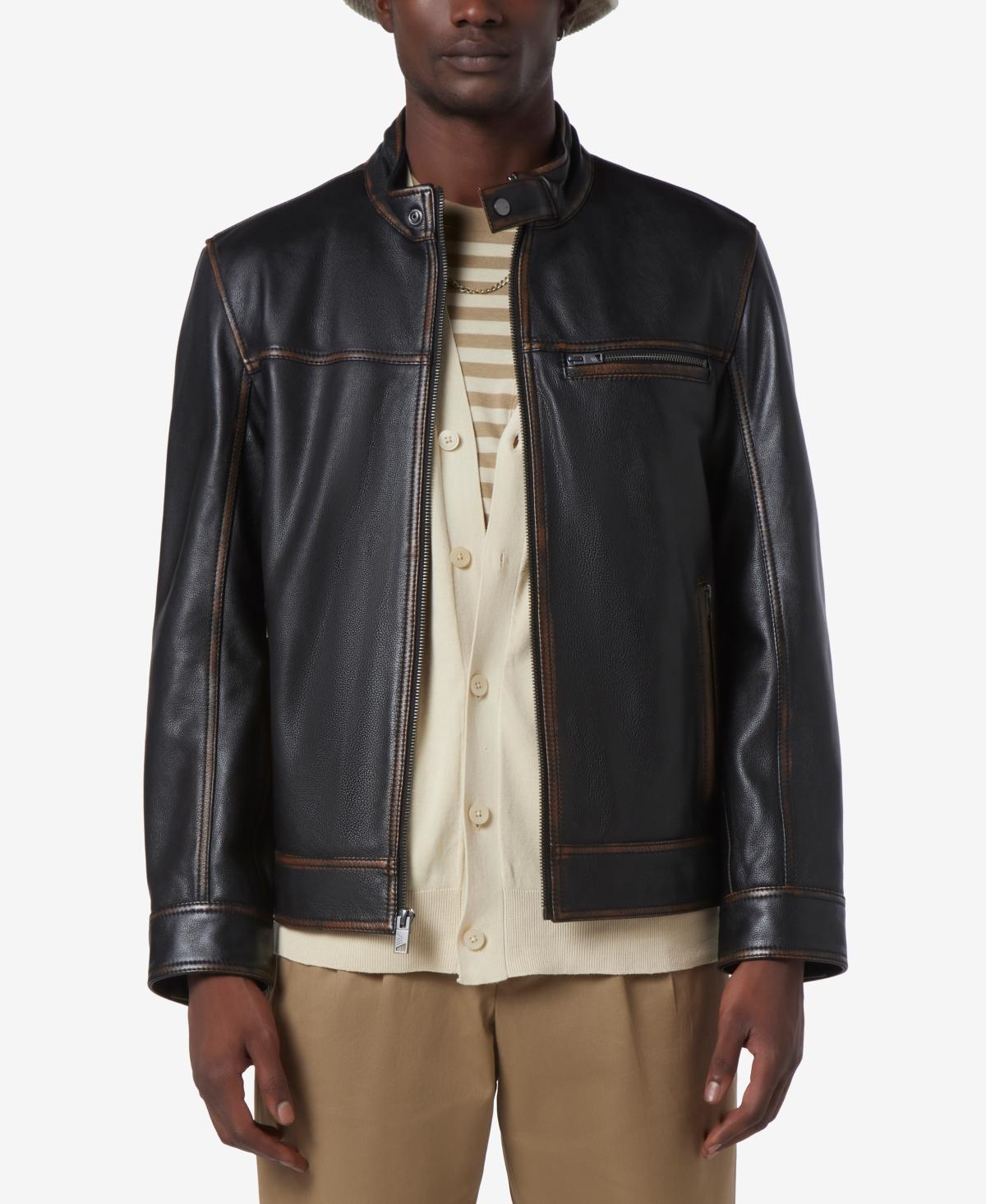 Andrew Marc Caruso Leather Biker Jacket Product Image